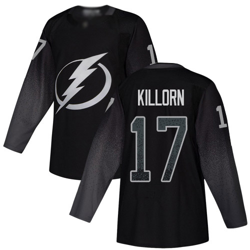 Adidas Tampa Bay Lightning Men #17 Alex Killorn Black Alternate Authentic Stitched NHL Jersey